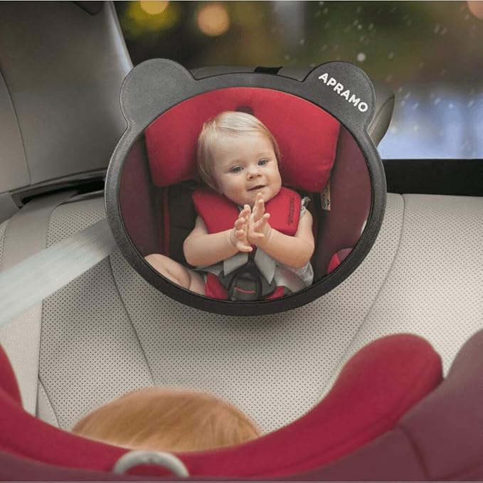 Apramo Baby Rear Facing Mirror with Ears - Black