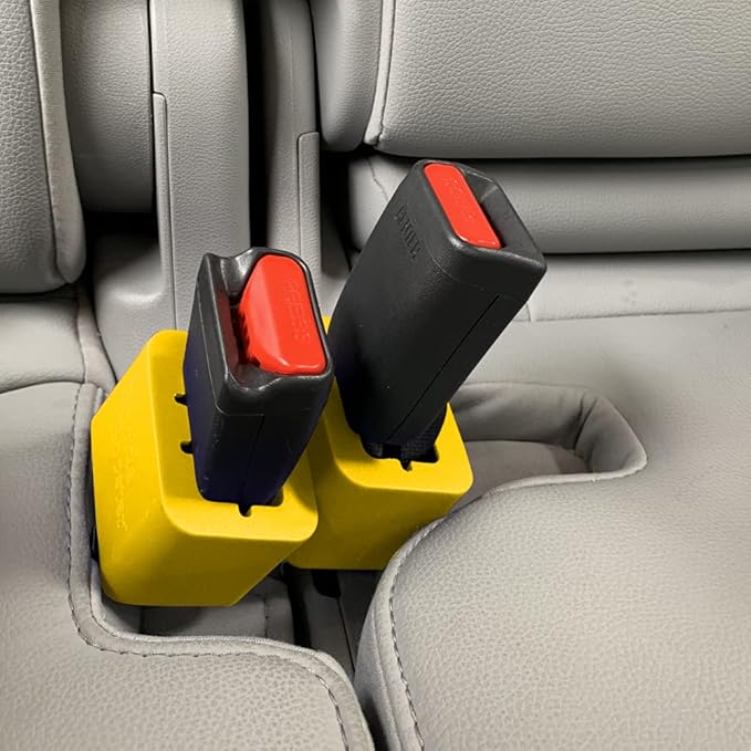 Seat Belt Buckle Booster™ Yellow (BPA Free) - Raises Your Seat Belt for Easy Access - Stop Fishing for Buried Seat Belts - Makes Receptacle Stand Upright Buckling (3)