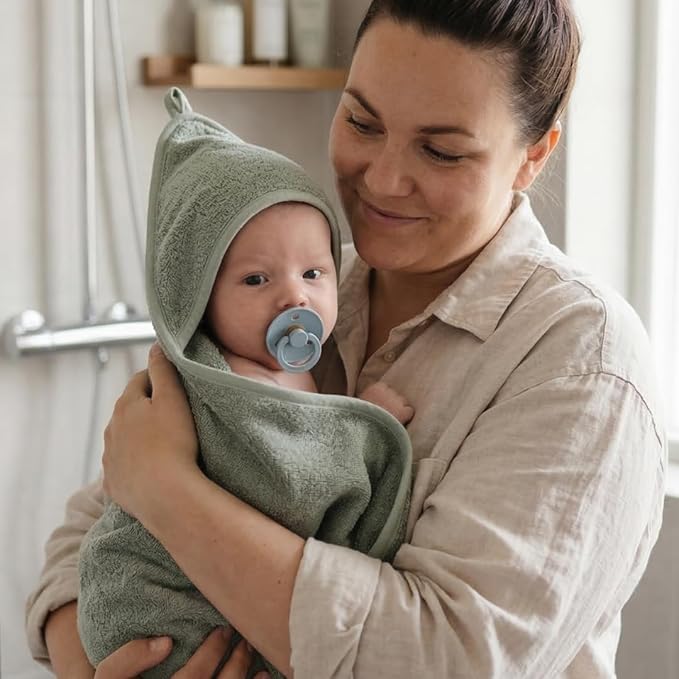Hooded Baby Towel - 100% Organic Cotton Baby Bath Towels – Baby Towels, Baby Bath Towels for Baby Boy, 32" x 32" Super-Soft and Absorbent Baby Towels for Newborn (Roman Green)