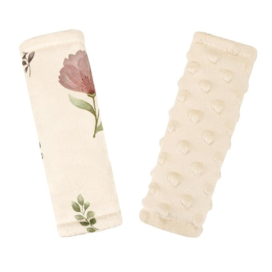 SWESEN Baby Car Seat Strap Covers, Soft Car Seat Strap Shoulder Pads for Baby Girls, Double-Sided Use carseat Straps Covers for Stroller, Car Seats, Pushchair, Florals