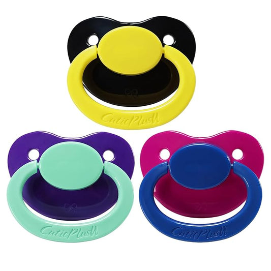 CutiePlusU Big Sized Pacifier Large Shield Purple Red Green
