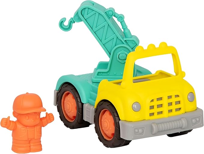 Toy Crane Truck – Toy Truck & Removable Character – Mini Truck with Movable Crane Arm & Hook – Classic Toys for Toddlers, Kids – 12 Months +