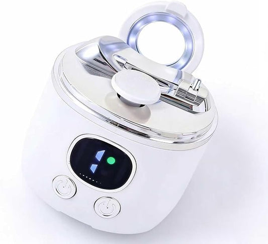 Electric Nail Clipper with LED Light, Quiet 2-Speed Automatic Nail Trimmer and File, Storage Box Included