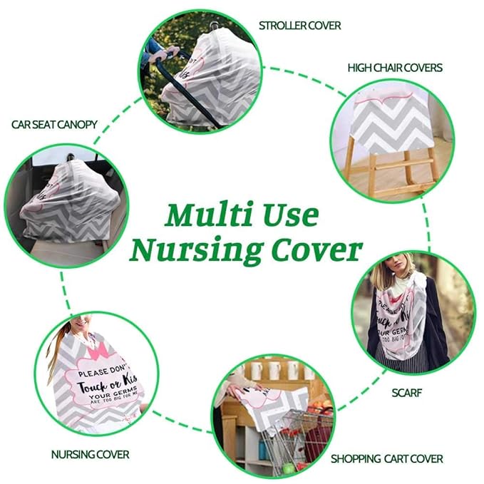 Car Seat Covers for Babies, No Thouching Sign Nursing Cover, Carseat Cover Girls, Ultra Soft Breathable
