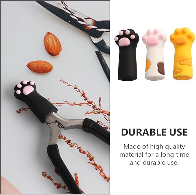 VOSAREA 9pcs Cat Paw Protector Scissors Safety Scissors Tip Cap Cuticle Manicure Tools Cover Animal Nippers Cover Metal Shears Nipper Sleeve Child PVC Soft Glue Cartoon Pointed Hat