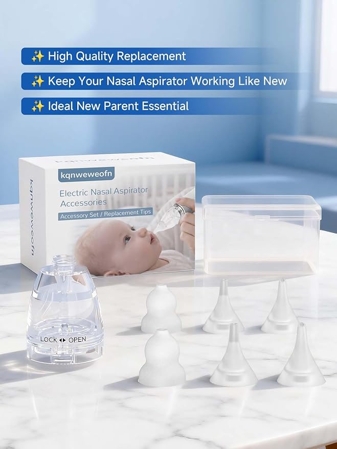 Nasal Aspirator Replacement Tips for Grownsy, Soft Silicone Baby Nose Suction Parts, BPA-Free Replacement Accessories for Electric Nasal Aspirator