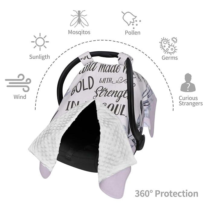 Psalm 138 3 in The Day When I Cried Out Baby Car Seat Cover & Nursing Cover - Breathable Stretch Fabric Multi-Use for Breastfeeding, Stroller Sunshade, Shopping Cart Cover