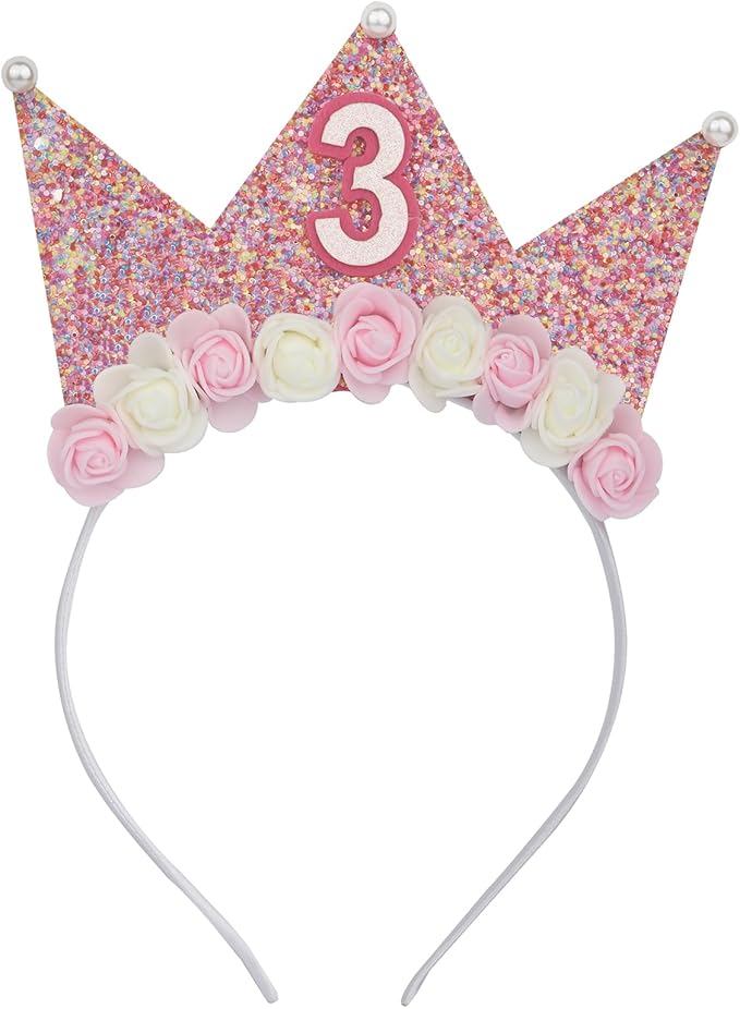 Boy Girl Birthday Crown, Prince Princess Birthday Hat Headband Tiara Crown Cake Photo Prop Party Decorations