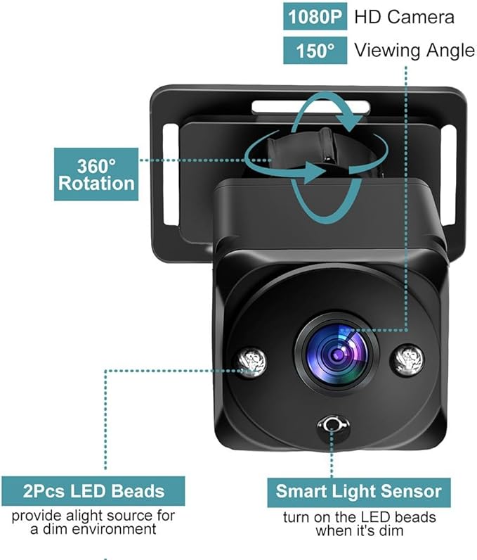 Baby Car Camera for 2 Kids 1080P Split-Screen Monitor Dual Cam Rear-Facing Cameras IR Night Vision 360° Rotatable Backseat Screen, Car Seat Mirror Alternative (0079 with 6.86in Monitor)