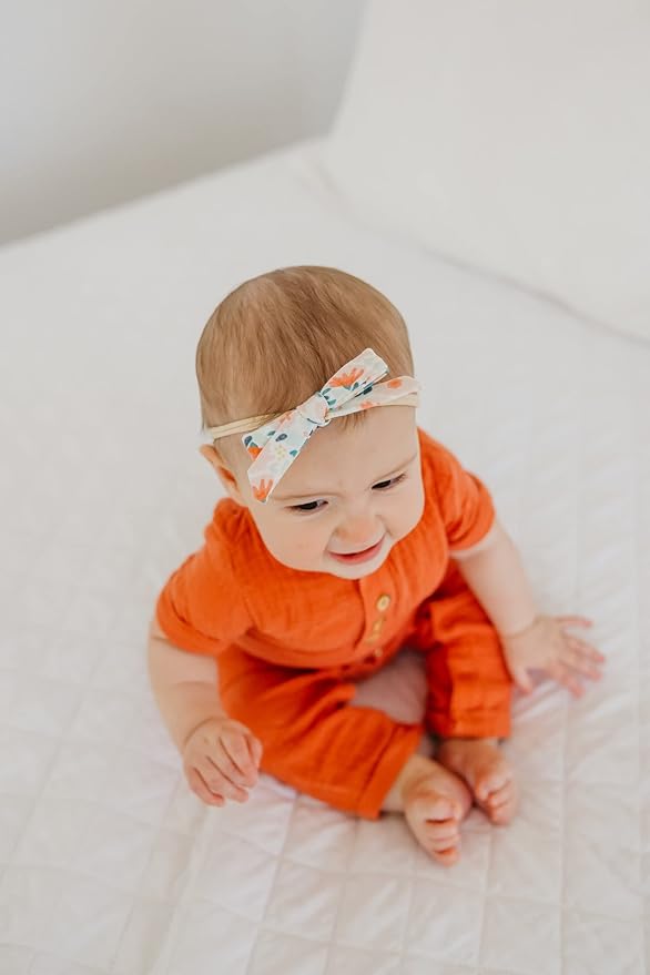 Copper Pearl Baby Bows: Stylish Headbands for Baby Girls, Premium Soft and Stretchy Baby Headbands, Perfect for Newborns, Trendy Designs - Leilani