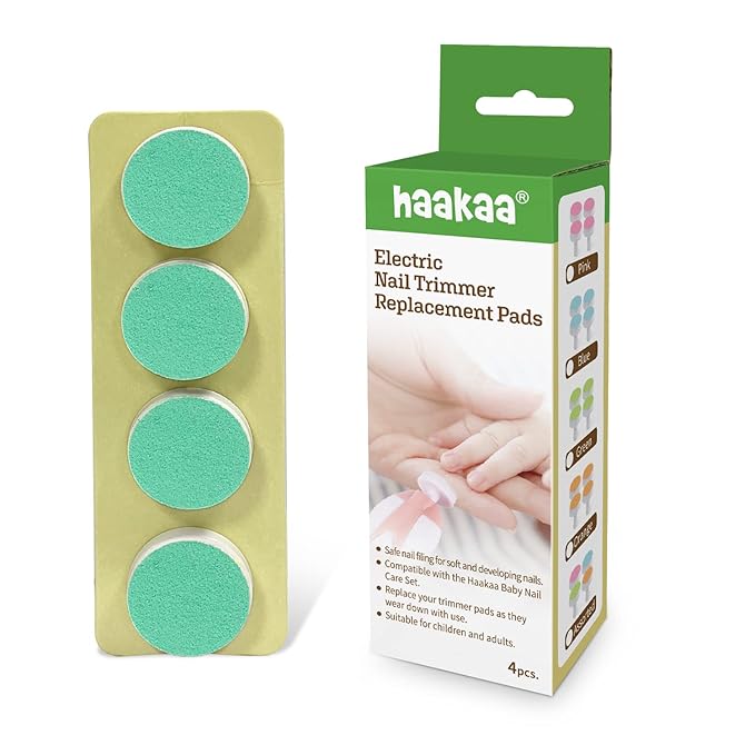 haakaa Electric Nail Trimmer Replacement Pads Baby Nail Trimmer Heads Compatible with All haakaa Nail Trimmers, Suitable for 3-6 Months, Blue