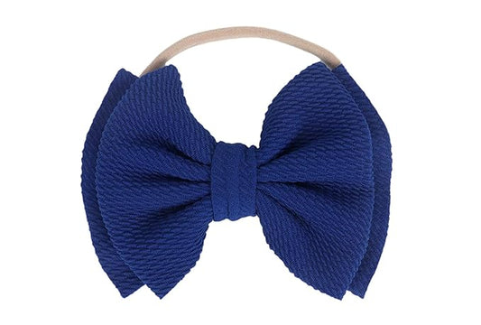 Baby Girl's 5 Inches Soft Double Bow-knot Nylon Headband Toddler Headdress for Photography Party Festivals (Royal Blue)