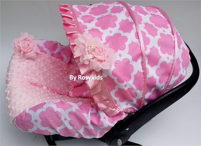 Rosy Kids Infant Carseat Canopy Cover 3 Pc Whole Caboodle Baby Car Seat Cover Kit C031200