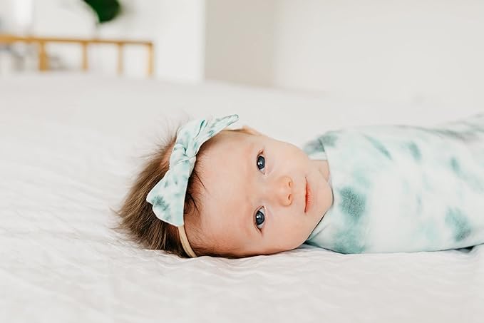 Copper Pearl Baby Bows: Stylish Headbands for Baby Girls, Premium Soft and Stretchy Baby Headbands, Perfect for Newborns, Trendy Designs - Bahama