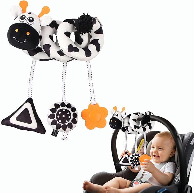Multi-Use Baby Spiral Activity Toy – Spiral carseat Toy for Car Seat, Stroller,Play Gym, Keeps Baby Quiet, Easy Travel Solution