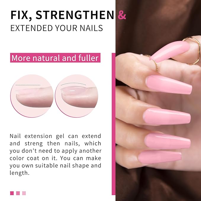 Love easy Salon-Grade Baby Pink Builder Gel - Hypoallergenic Strong Base Coat | Long-Lasting Adhesion (30+ Days) for Professional Nails Gift for Women