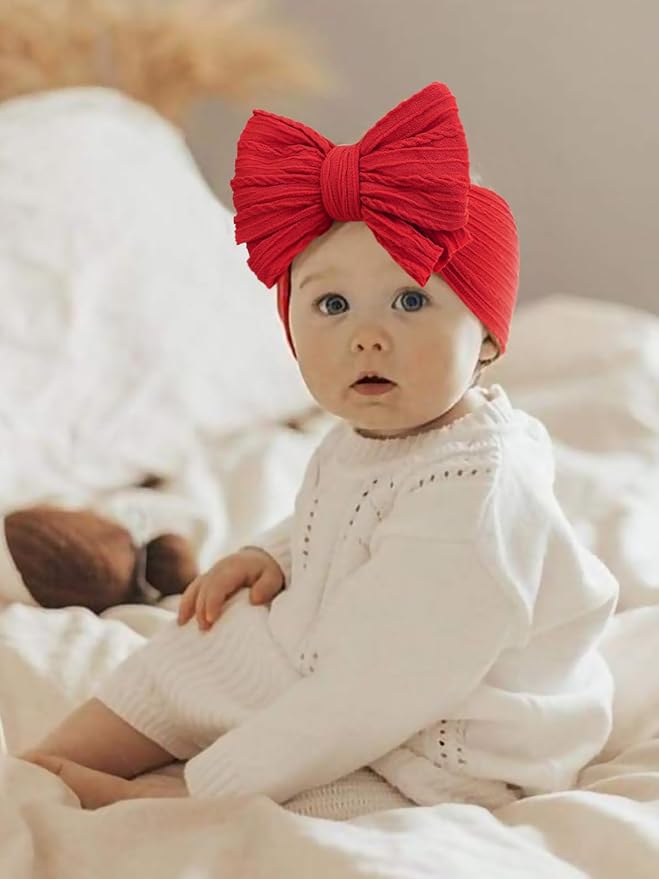 AQOKKA Baby Bows Headbands Nylon Baby Girl Headbands Soft Handmade Hairbands Toddler Hair Accessories for Girls Baby Newborn Infant Kids