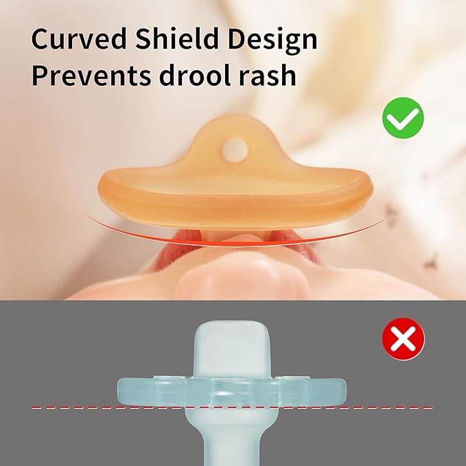 Thyseed Newborn Silicone Pacifier, Ultra-Light One-Piece, Sensitive-Skin Shield, for Breastfed Babies, 0-6 Months, BPA-Free, 2 Pack