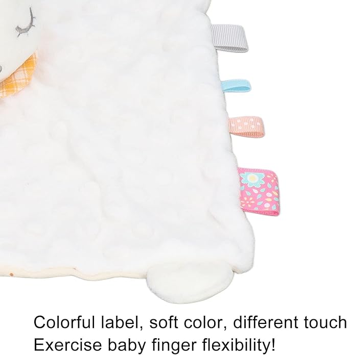 Alomejor Baby Bunny Security Blanket Chewable Accompany Enrich Senses Baby Teether Blanket