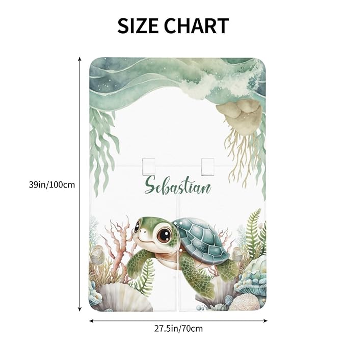 Custom Name Nursing Cover – Sea Turtle Baby Car Seat Canopy, Stroller Cover, Baby Minky Blanket – Personalized Newborn Shower Gift for Infant Boys & New Moms
