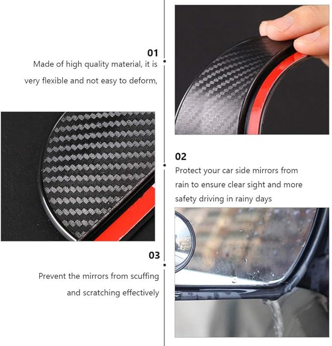 1 Pair Rain Eye Brow Car Rear Mirror Rear View Mirror