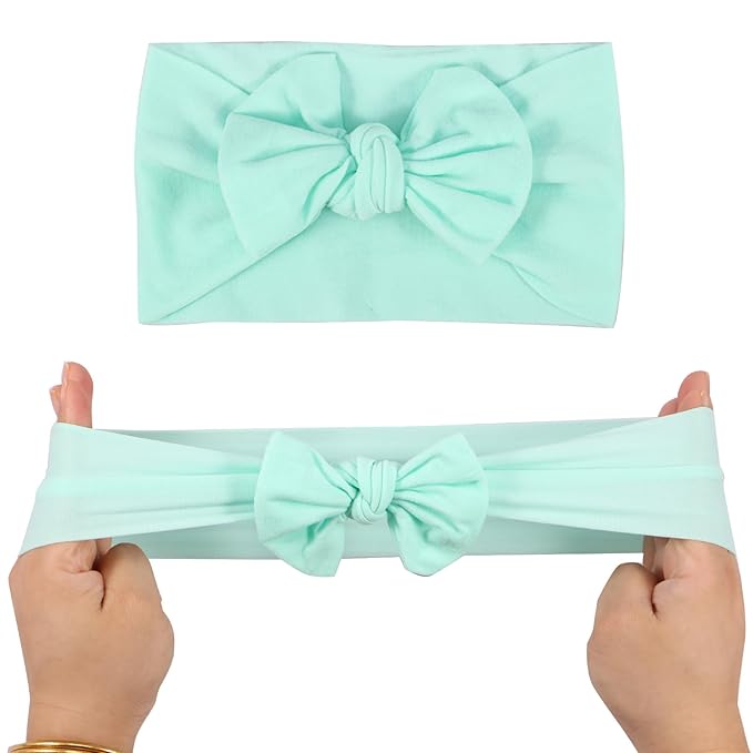 31 PCS Baby Girl Hair Bows, Super Stretchy Soft Nylon Baby Bows Headbands Set, for Newborn Infant Toddler 0-6 6-12 Months, Elastic Bow Hair Accessories Multi-Color, Shower Gift
