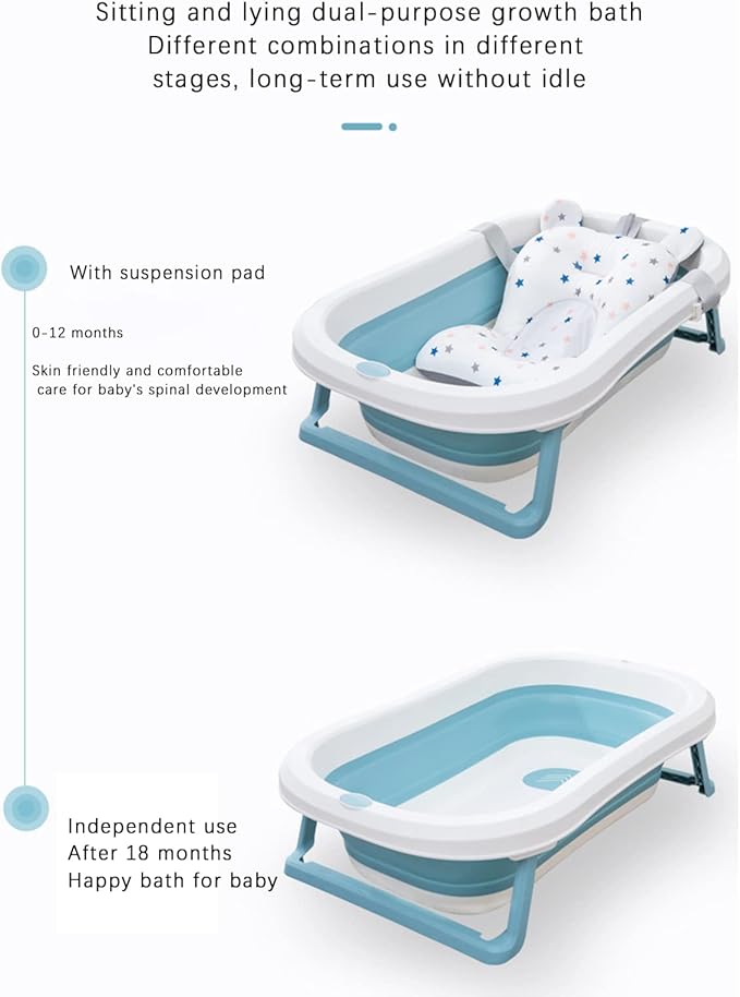 Baby Bath Cushion Pad Newborn Bathtub Mat Infant Bath Supporter Net Baby Bathtub Pillow Non-Slip Floating Bathing Tub Seat (White Crown, 28cm*43cm*26cm)