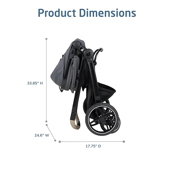 Maxi-Cosi Zelia Pro 5-in-1 Travel System with Mico Pro Infant Car Seat, Baby Stroller Combo, Reversible Seat, Large Wheels, Adjustable Handle, Newborn to Toddler, Lightweight, Sea Salt