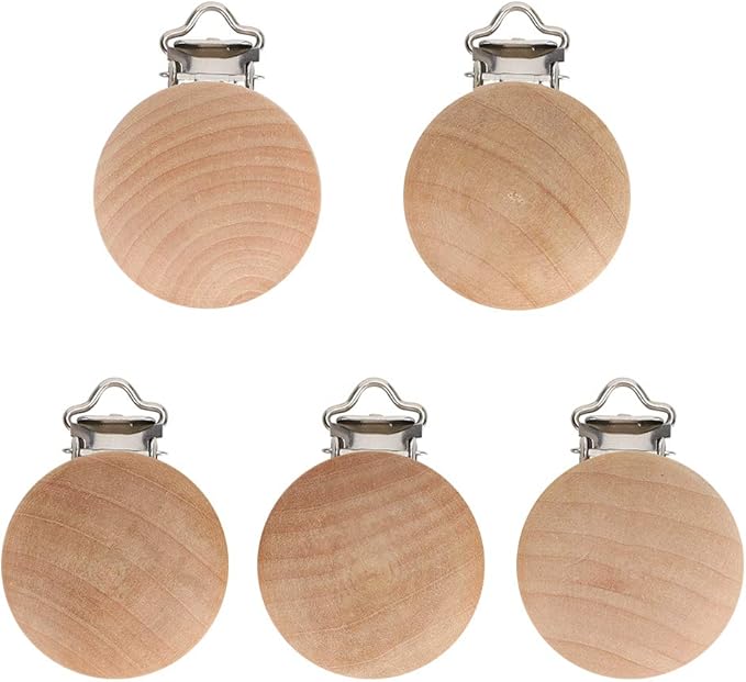 Alvinlite Beech Pacifier Clip 1.18inch Toy Strap Clip Small Accessories DIY Pacifier Holder Clip 5Pcs Soother