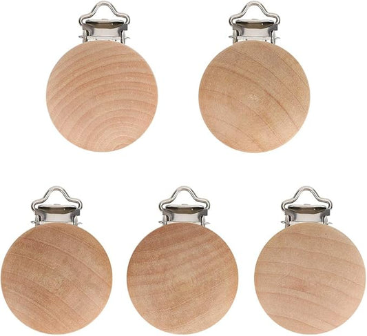 Alvinlite Beech Pacifier Clip 1.18inch Toy Strap Clip Small Accessories DIY Pacifier Holder Clip 5Pcs Soother