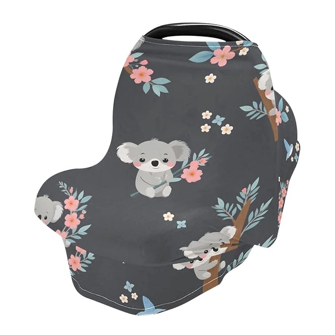 Koala Nursing Cover Breastfeeding Scarf, Cute Cartoon Koala Car Seat Covers for Babies Infant, Stroller Cover, Carseat Canopy for Boys Girls