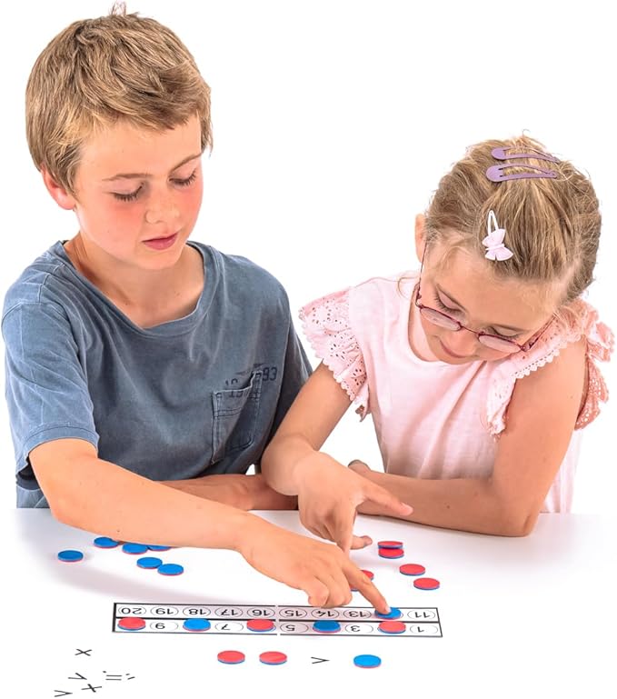 WISSNER® aktiv lernen - Counting table with 22 reversible tokens e 10 arithmetic signs - RE-Plastic®