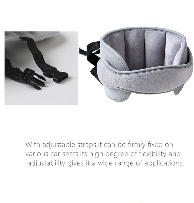 Car Seat Head Support Band, Safety Car Seat Neck Relief, Adjustable Child Car Seat, Infants and Baby Head Support(Gray)