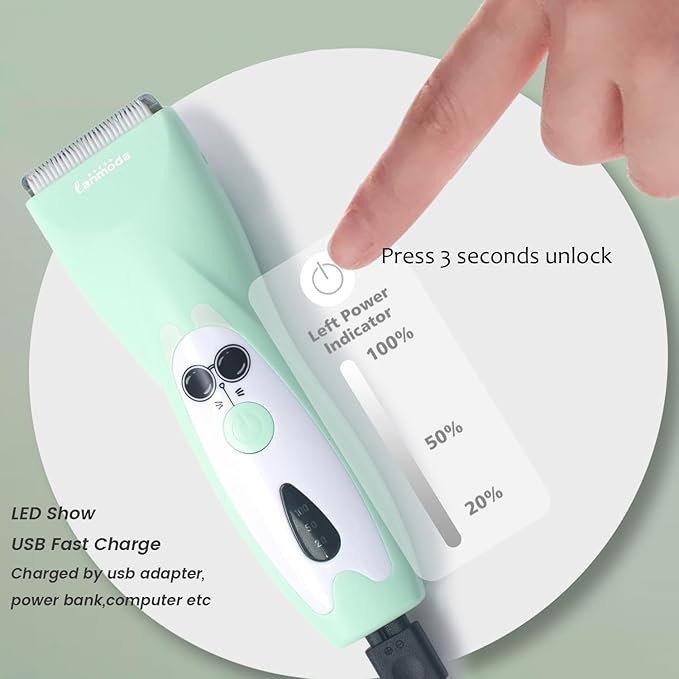 Baby Hair Clippers, Coldless Quiet Hair Trimmer Shaver for Toddler Children with Autism, Waterproof Rechargeable Haircut Kit for Infant Kids Ceramic Blade