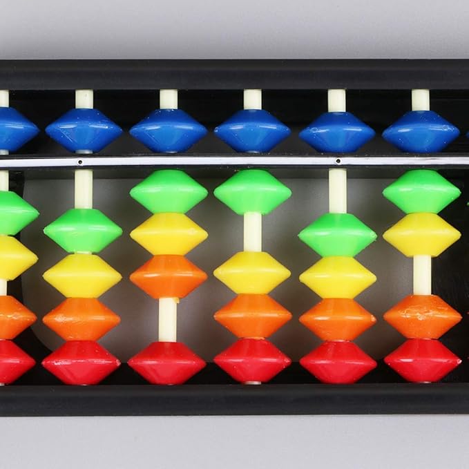 13 Column Portable Plastic Abacus Arithmetic Soroban Calculating Tool with Color, As the Picture Shows