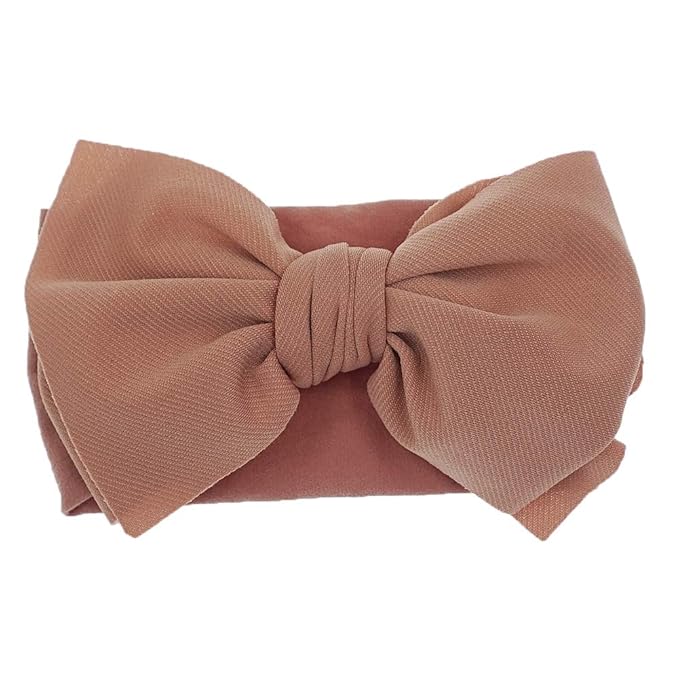 KIDOCHEESE Hairband, Baby Girl Nylon Headbands with Bows, Handmade Hairbands Elastics Hair Accessories for Newborn Infant Toddlers Kids, 5 Pcs (KK69-06)