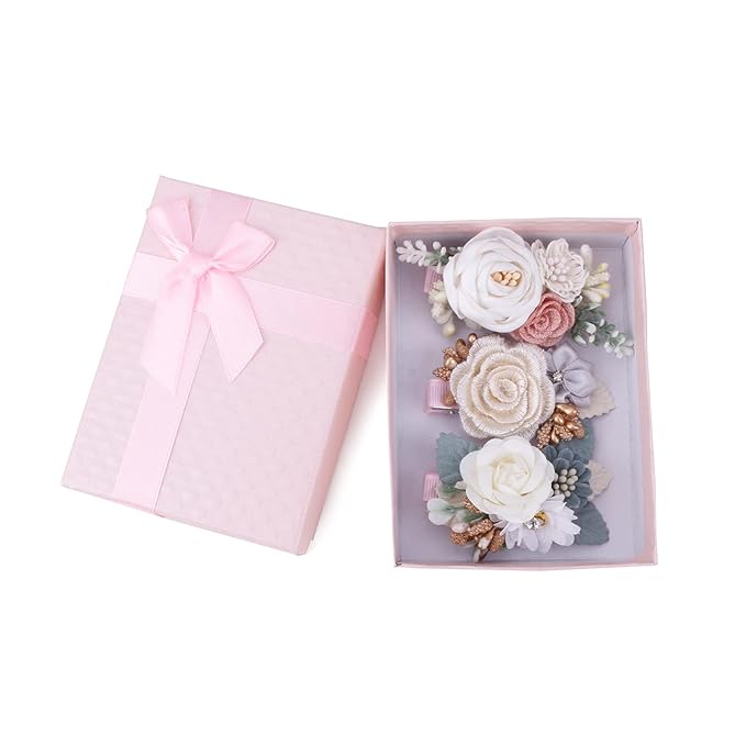 Flower Hair Clip BFNAAgirl Baby Girl Hair Bows Exquisite Hair Accessories Alligator Clips for Infants Toddlers Teen Kids Gift 3pcs/set