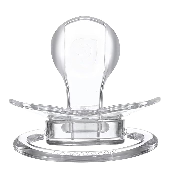Landofgenie Large Shield Adult Size Pacifiers Bone Shape Transparent Design Pacifier White