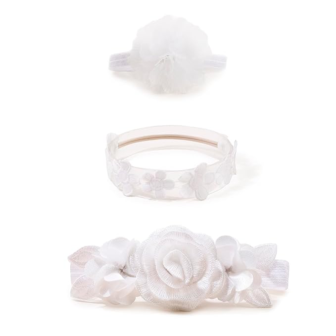 New Model Baby Girl Nylon Headbands Nylon Flower Elastic Hairbands 3pcs Hair Accessories Gift for Newborn Infant Toddlers (BF-XKFD004)
