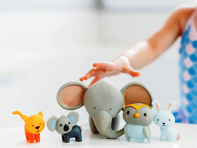 SplashEZ Mold Free Animals Bath Toys, No Hole Bath Toys for Toddlers, Bathtub 14 Animals Set for Kids, No Mold Floating Water Animals Set for Pool, BPA-Free Safe Fun, Infant Babies Ages 1 3 6 12 18 Mo