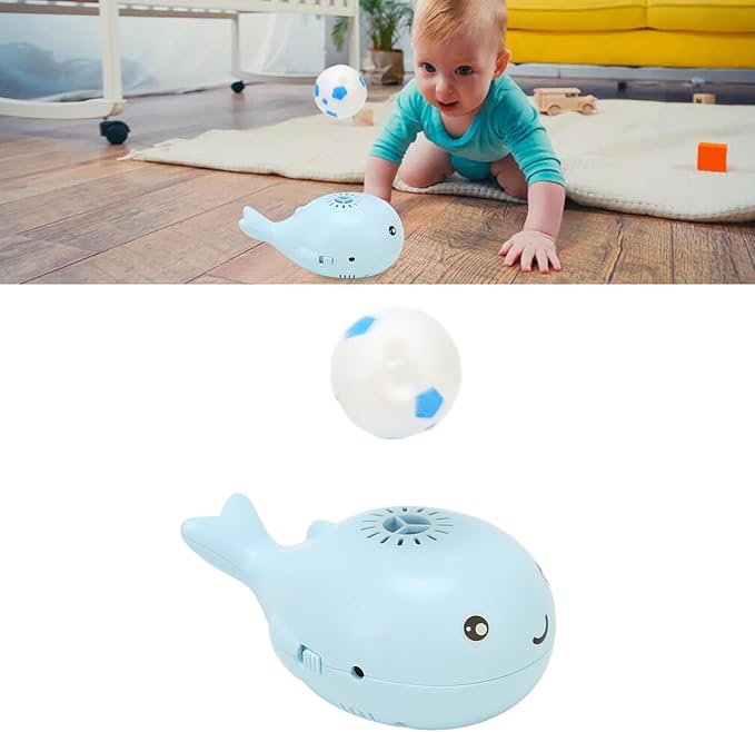 Floating Ball Whale Toy, USB Charge Plastic Whale Floating Ball Toy for Family (Blue)