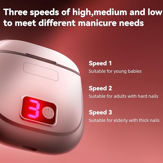 Electric Nail Clippers for Seniors & Adults, 2026 Upgrade 3-Speed Automatic Toenail Trimmer with LED Light and Nail Dust Collector, Portable Rechargeable Nail Cutter for Thick Nails, Babies, and Kids