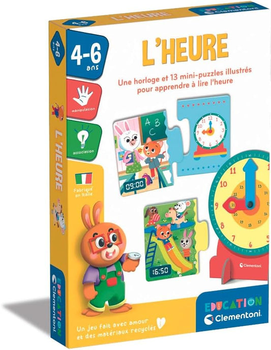Clementoni | Time | Contains 1 Clock, 13 Mini Puzzles and 1 Guide. | 4 Years | 52792