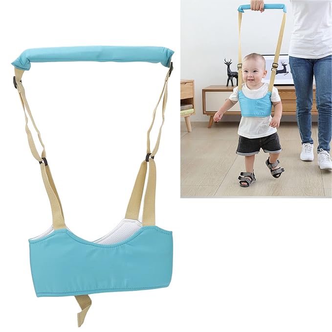 Baby Walker, Walking Harness Handheld Kids Toddler Walking Harness Helper Assistant Protective Belt Child Walker Adjustable Standing Up Walking Learning Helper for Toddler (Sky
