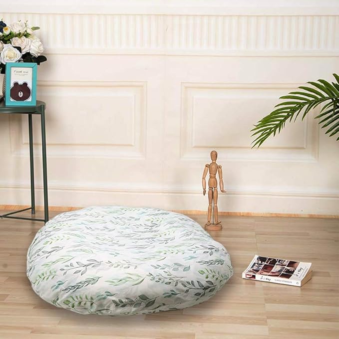 DILIMI Newborn Lounger Cover, Removable Baby Lounger Cover, Ultra Soft Comfortable Slipcover for Infant Lounger Pillow, Green Leaf