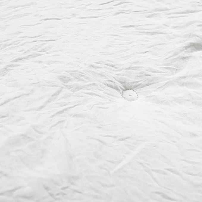 Lush Decor Baby Round Ruffle Play Mat 36" Diameter White - Tummy Time Mat - White Playmat - Baby Play Mats for Floor - Nursery Decor
