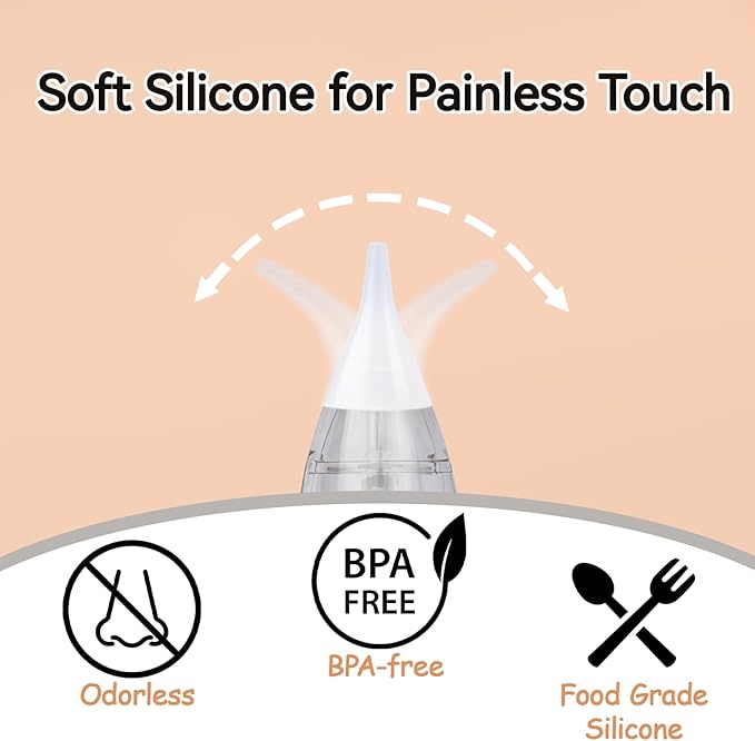 VANEST Nasal Aspirator Replacement Parts Compatible with GROWNSY, Watolt, LittleTora, HEYVALUE, Cocobela, HailiCare, KIDIRA, TEQIN, X-Bosak Electric Nose Sucker, Suction Chamber & 6pcs Silicone Tips