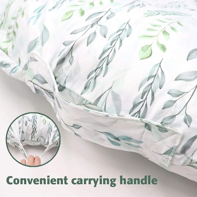 DILIMI Newborn Lounger Cover, Removable Baby Lounger Cover, Ultra Soft Comfortable Slipcover for Infant Lounger Pillow, Green Leaf