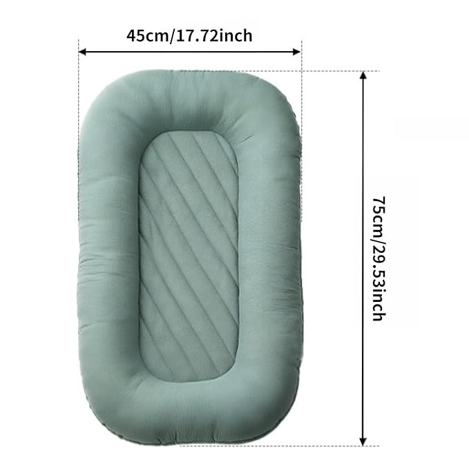 Oversize Baby Lounger for Newborn - 0-12 Months Infant Lounger Breathable Cotton Baby Nest Lounger Playtime Mat for Infant Essentials Baby Shower Gifts (Beige)