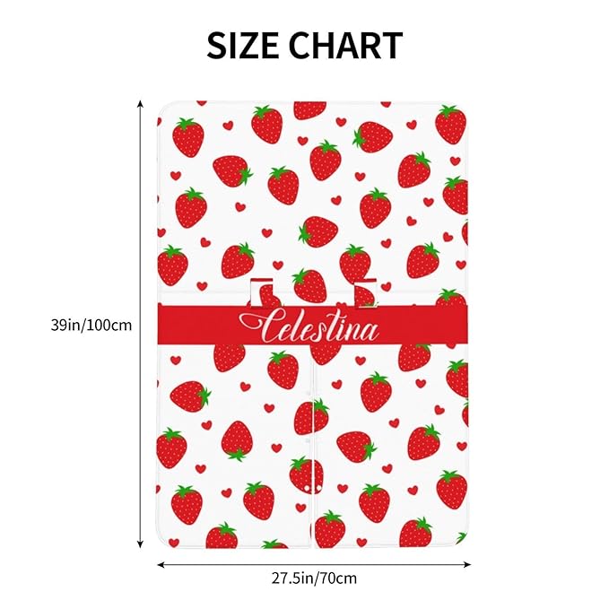 Strawberry Baby Car Seat Cover with Custom Name – Multipurpose Nursing Cover, Stroller Cover, Breastfeeding Privacy Canopy – Soft Breathable Blanket for Girls, Shower Gift